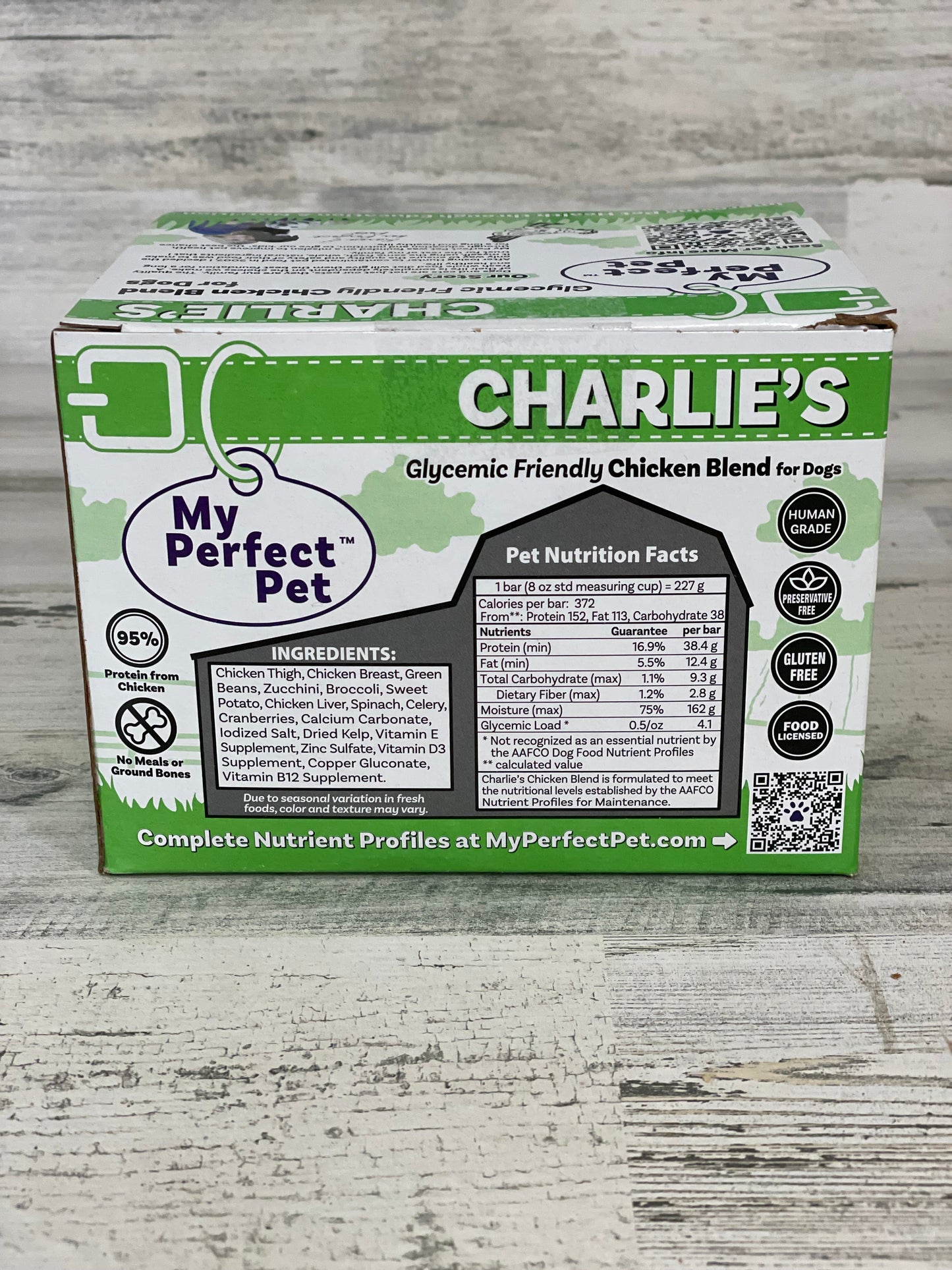 My Perfect Pet Frozen Grain Free Charlie's Glycemic Friendly Chicken