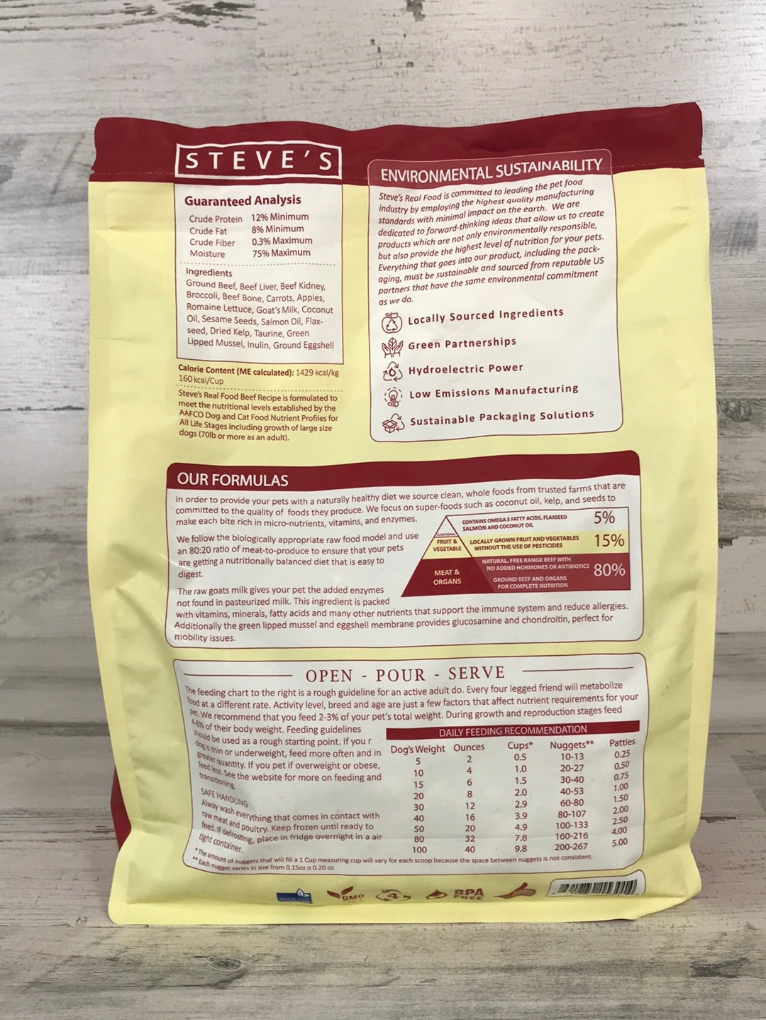 Steve's Real Food Beef Diet Frozen Raw Food