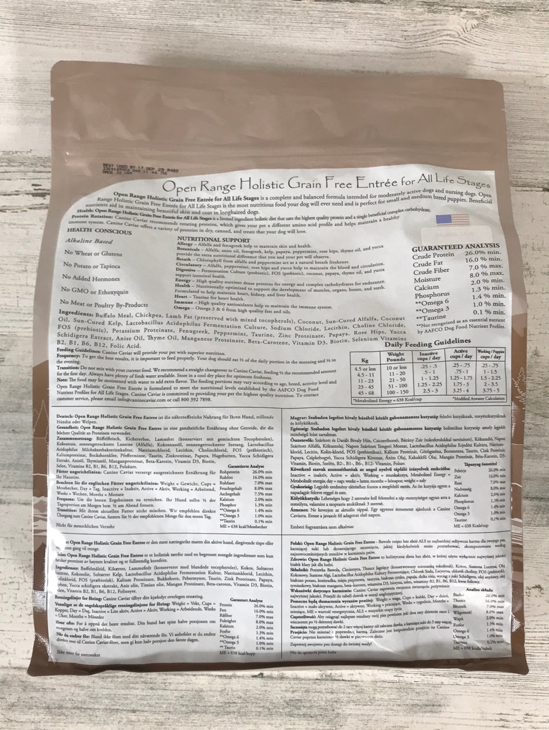 Canine Caviar Open Range Buffalo Dog Food