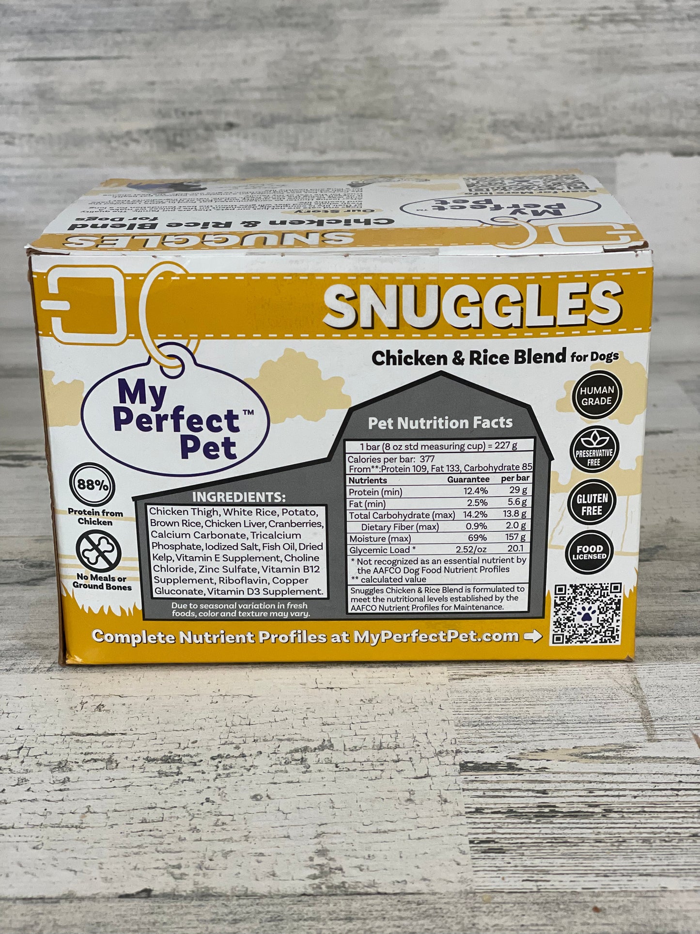 My Perfect Pet Frozen Snuggles Chicken & Rice Dog Food