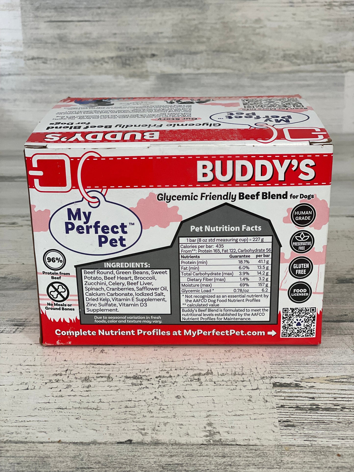 My Perfect Pet Buddy's Beef Frozen Low Glycemic Beef Dog Food