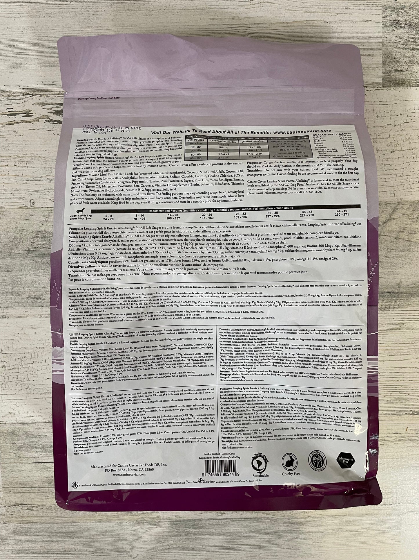 Canine Caviar Leaping Spirit Holistic Venison Dry Dog Food