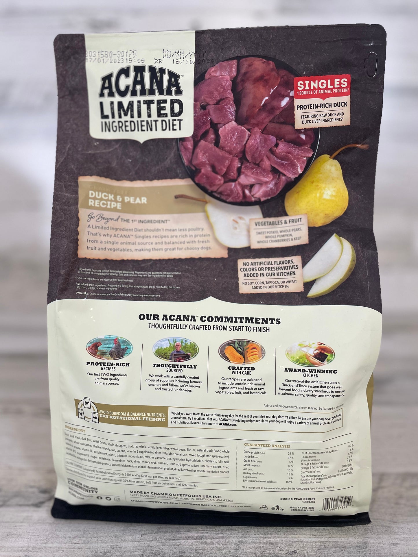 Acana Duck & Pear Singles Grain Free Dry Dog Food