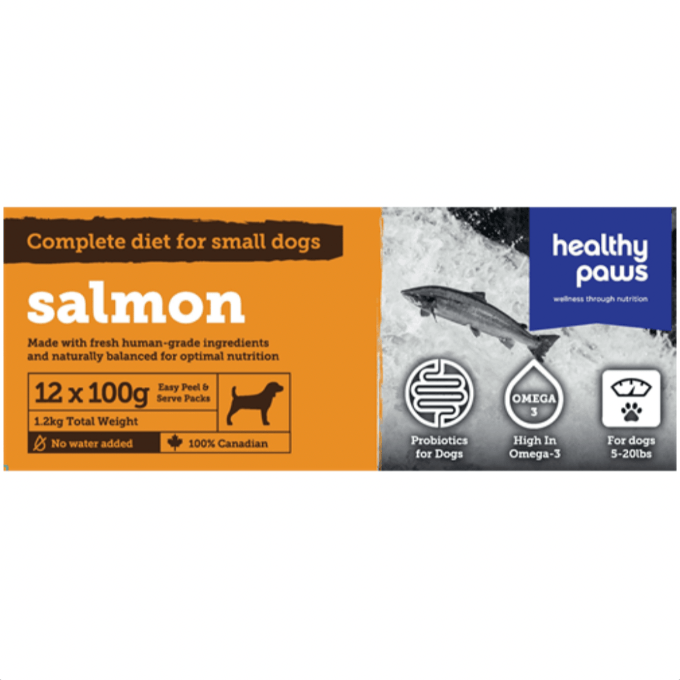 Healthy Paws Raw Dog Food Complete Small Dog Dinner Salmon Recipe