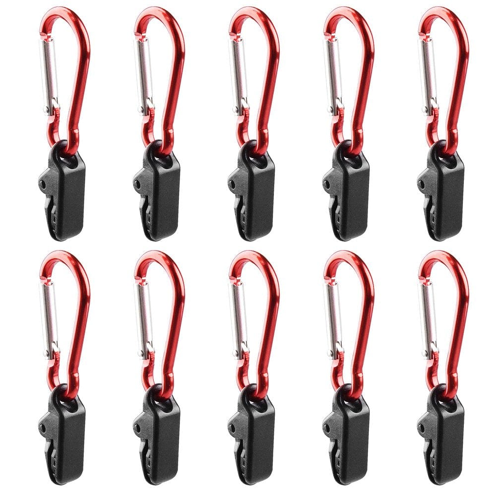 Carevas 20Pcs Tarp Awning Clamp Clips Tent Snaps Hangers Camping Tent Tighten Lock Grip Clamp with Carabiner for Outdoor Camping Farming Garden