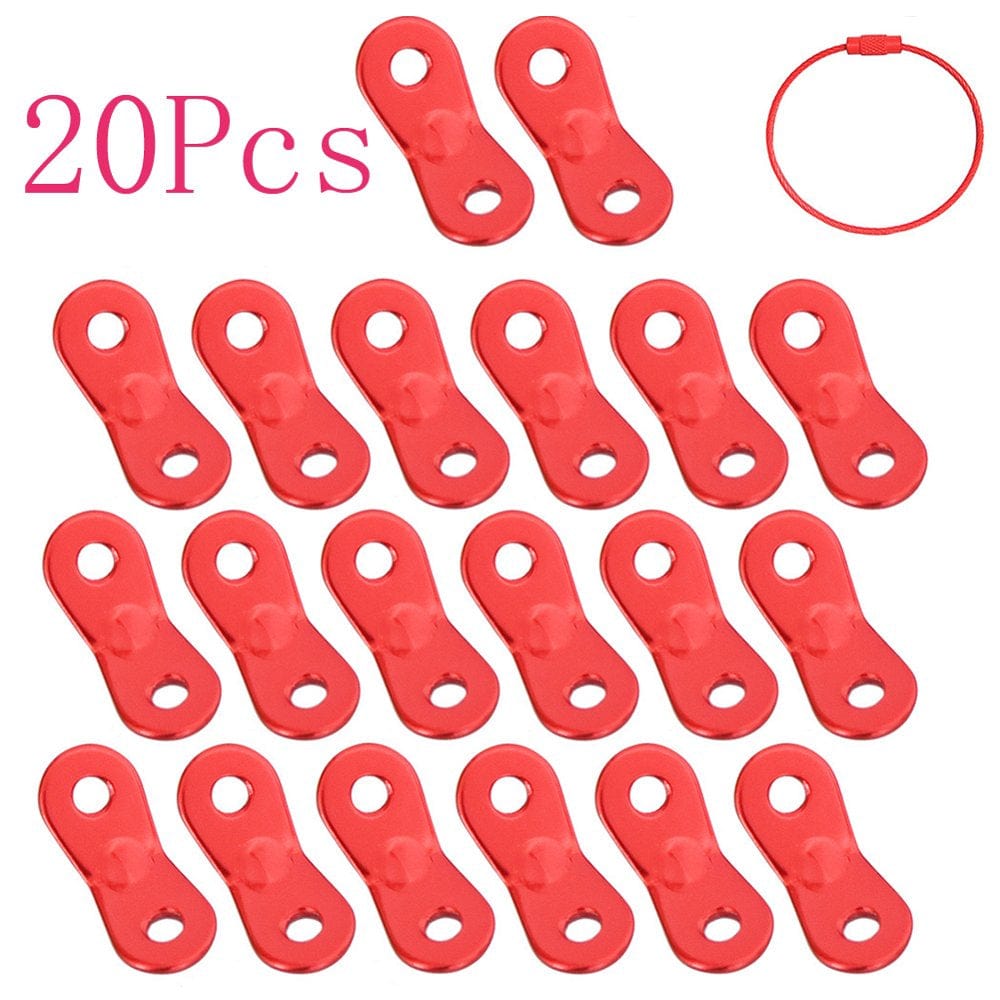 Cheers.Us 20 Pcs Tent Rope Tensioners Anti-Slip Heavy-Duty Camping Accessories Aluminum Alloy Guyline Adjusters Tent Wind Rope Buckles Camping Accessories for Tent Camping