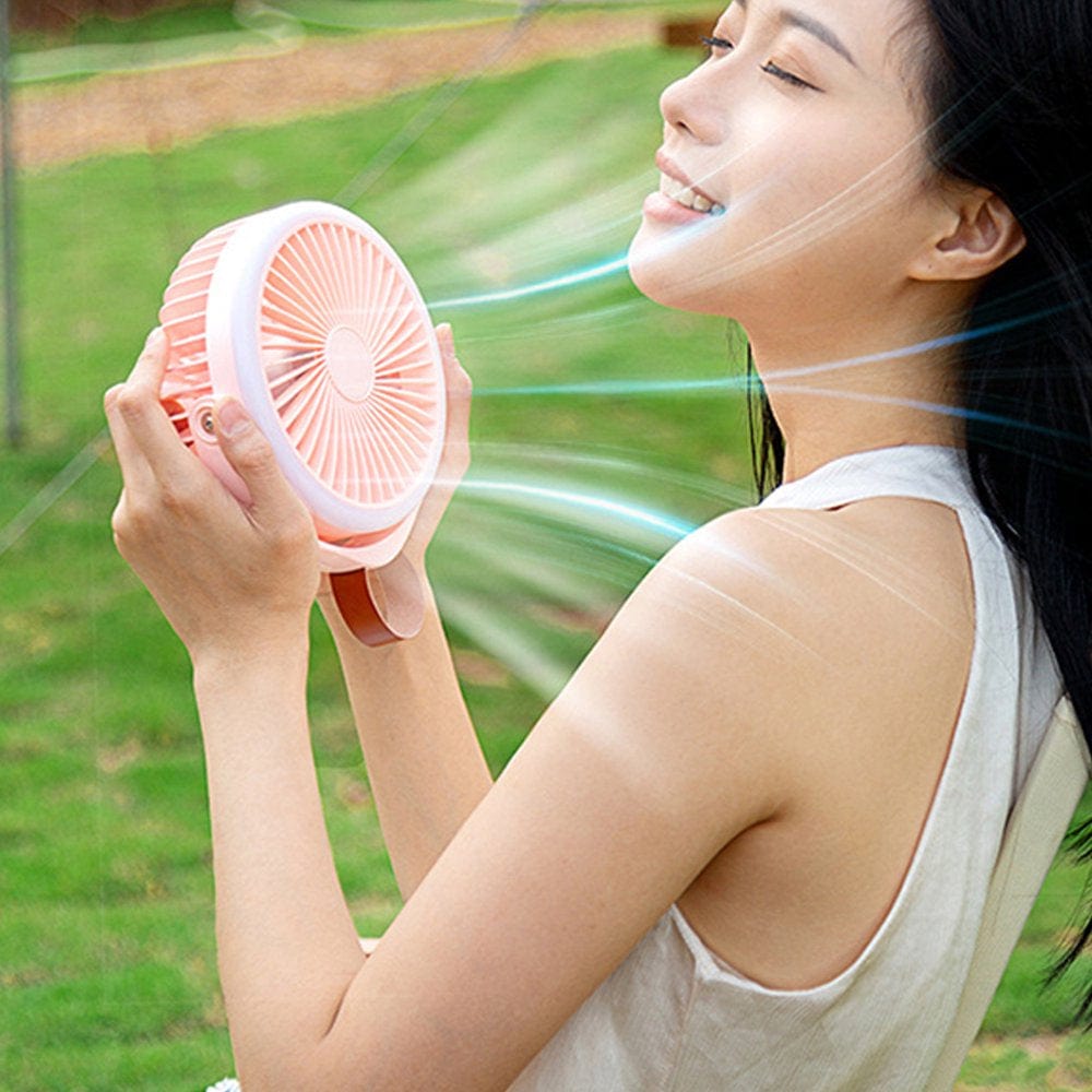 Christmas Clearance! Suokom Camping Fan with LED Lights & Lanyard, Battery Operated Fan with Lanyard, USB Rechargeable Fan for Tent Car RV Hurrican-E Emergency Outages Survival Kit on Clearance