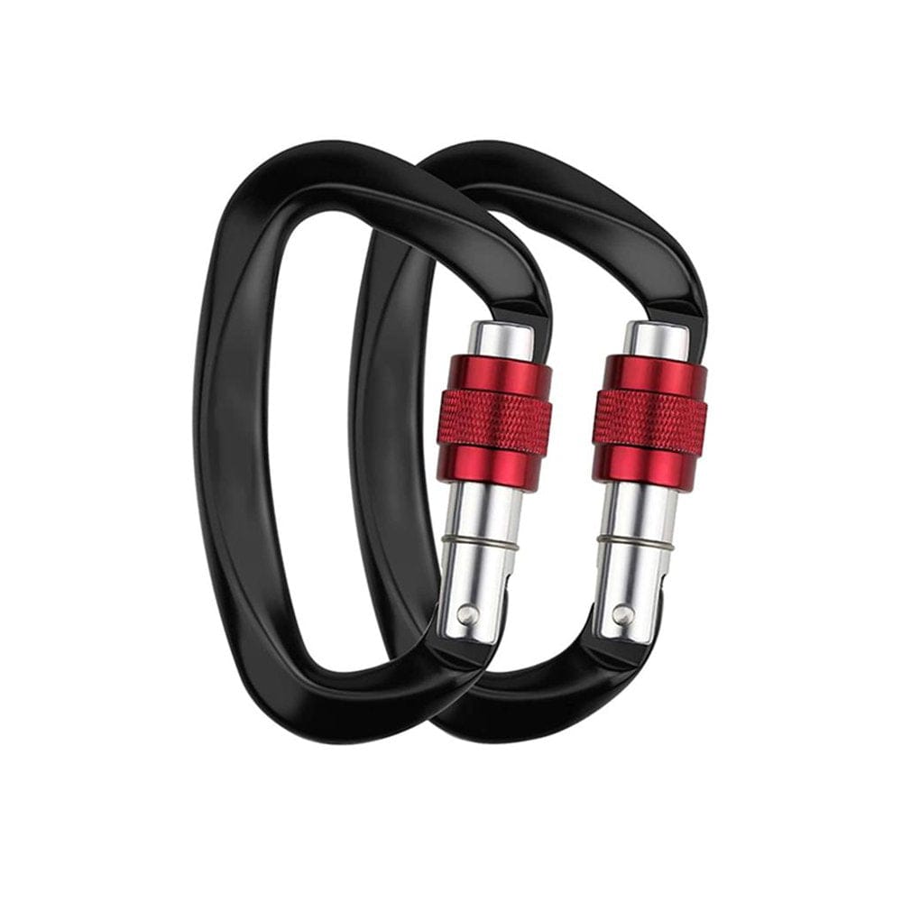 Climbing Carabiners 2Pcs Aluminum Locking Carabiner Clip Rock Climbing Tool D-Shaped Buckle