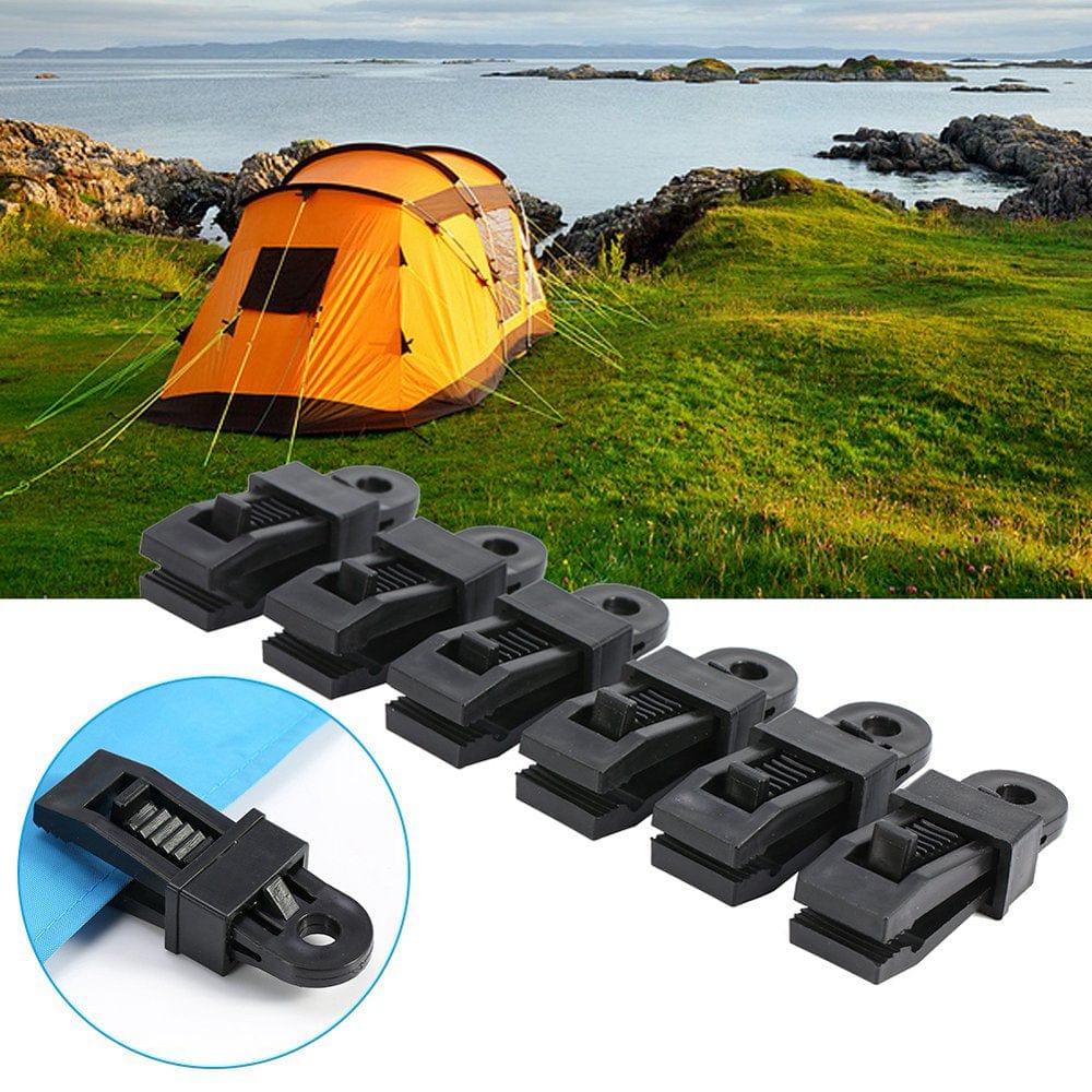 Dioche 6Pcs High Strength Plastic Tent Clamp Clips Heavy Duty Locking Tarp Clips for Outdoor Camping,Clamp Tarp