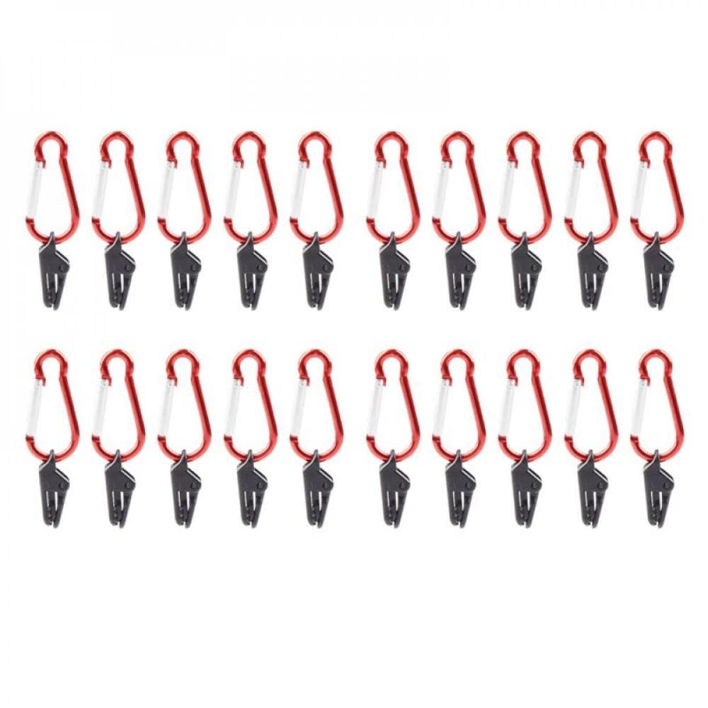 Elaydool Crocodile Clip Awning Clamp Tarp Clip Snap Hangers Tent Camping Survival Tighten Tool Tent Accessory Outdoor Tool with Carabiner