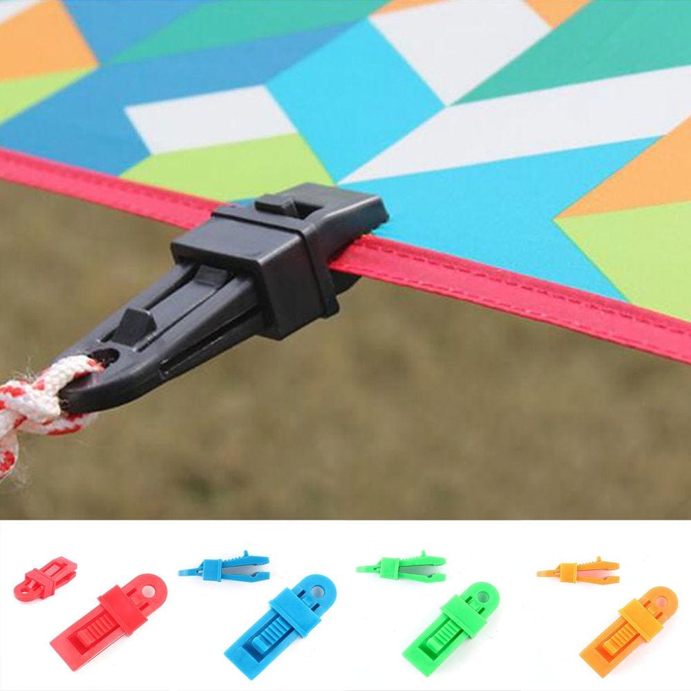 Flm Outdoor Tent Awning Clip Windproof Solid Color Clamp PP Fixed Buckle Camping Accessories