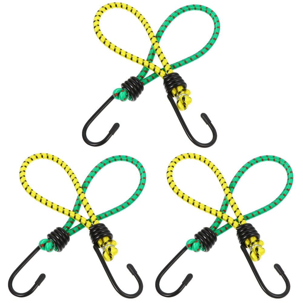 HOMEMAXS 30 Pcs Tent Fixed Accessory with Hook Elastic Binding Rope Buckle (Random Color)