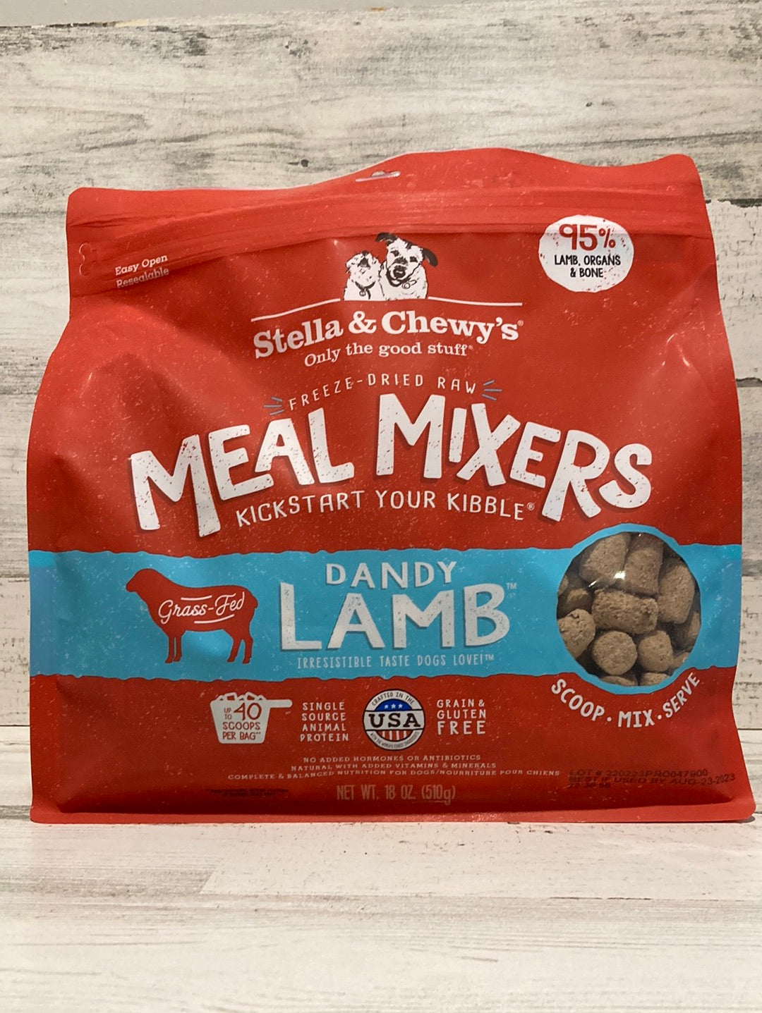 Stella & Chewy's Dandy Lamb Meal Mixer Freeze Dried Dog Food 18oz