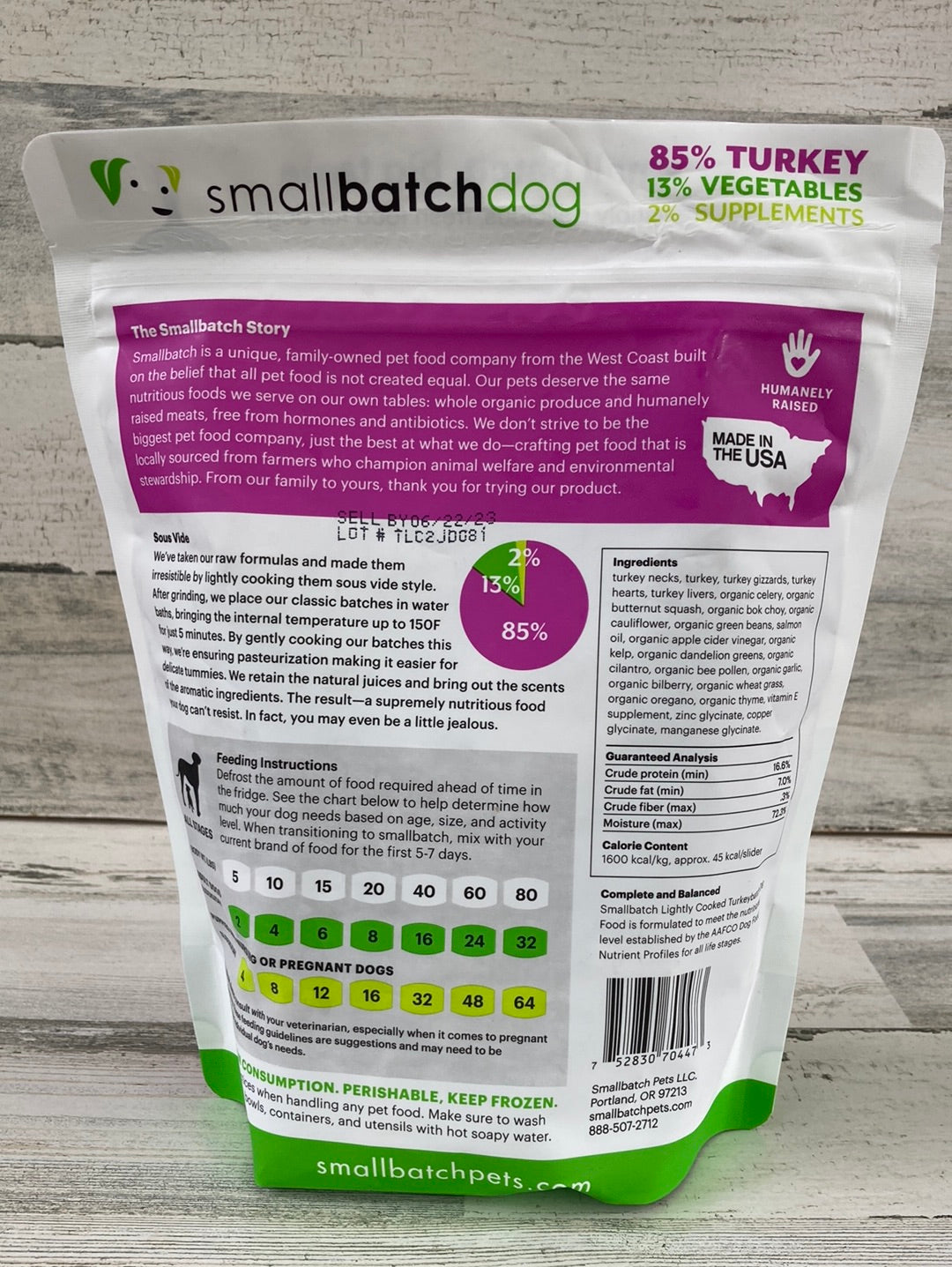 Smallbatch Lightly Cooked Turkey Dog Food