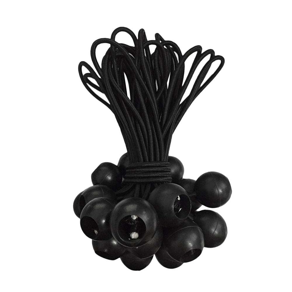NICEXMAS 12Pcs 15Cm High Elastic Ball Tent Strapping Cord Tie down Elastic Cord Camping Accessories for Tent Baggage Black