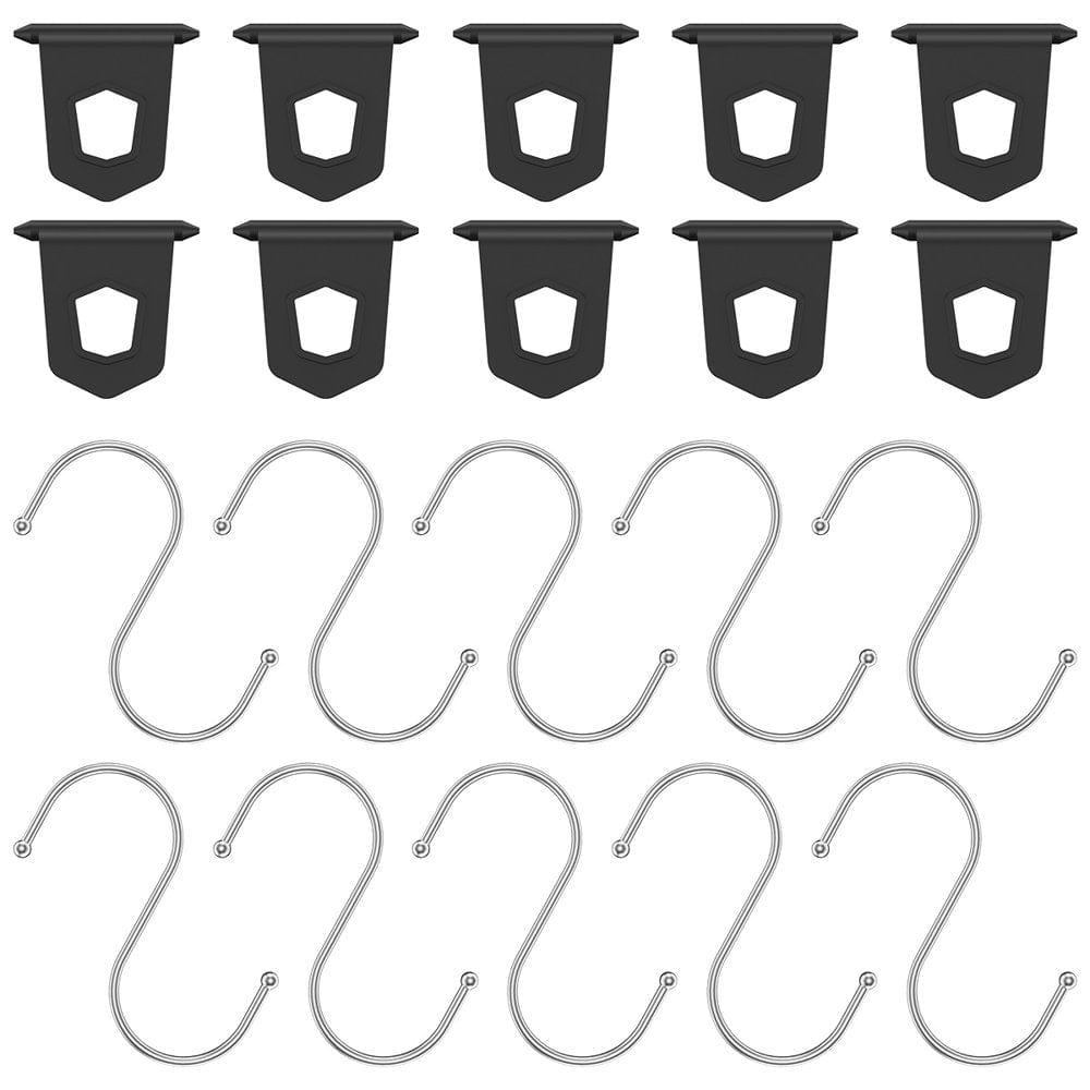 NKTIER 10PCS RV Awning S Hooks,Heavy Duty RV Awning Hangers Portable Durable Awning S Shape Hanger for Motorhome Campervan Camping Tent