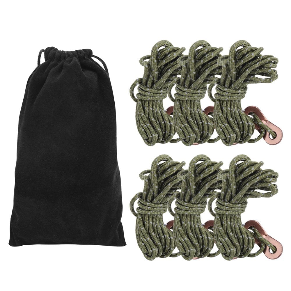 Tent Guide Ropes, Tent Ropes, Convenient for Camping Hiking Reflective Black
