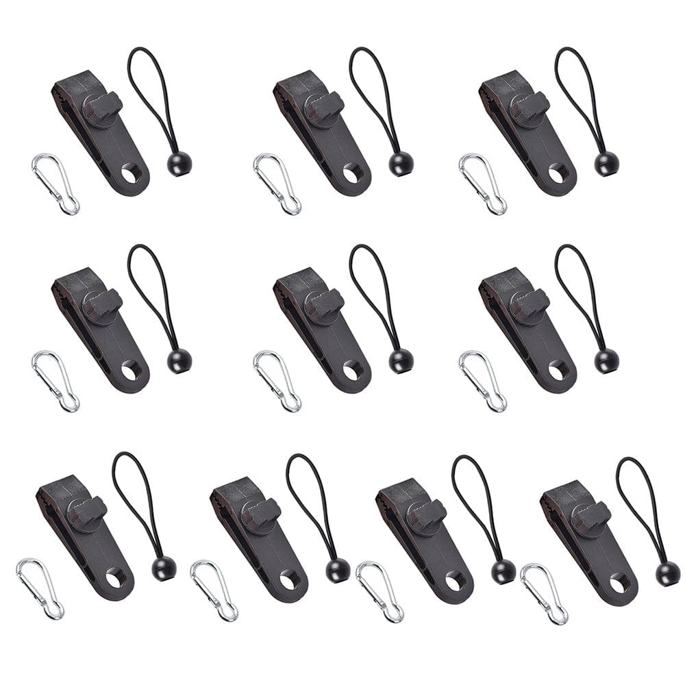 Windproof Tent Clips Set Easy to Use Elastic Cords Set High Quality Awning Hooks Set Multifunctional Tent Wind Rope Clips Tent Accessories for Outdoor Hiking Camping