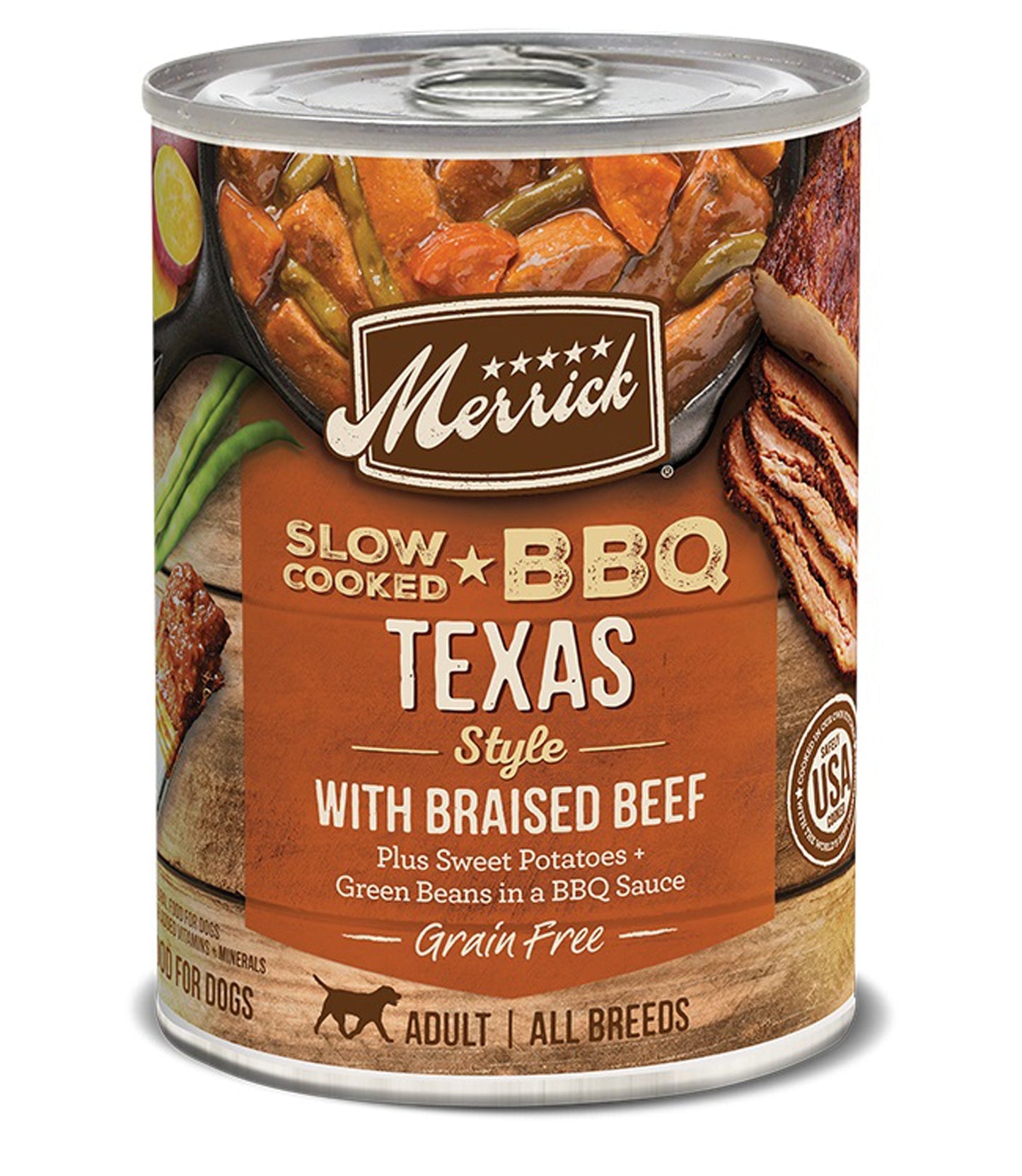 Merrick Dog Slow-Cooked Grain Free Texas Style Beef 12,7oz, (Case Of 12)