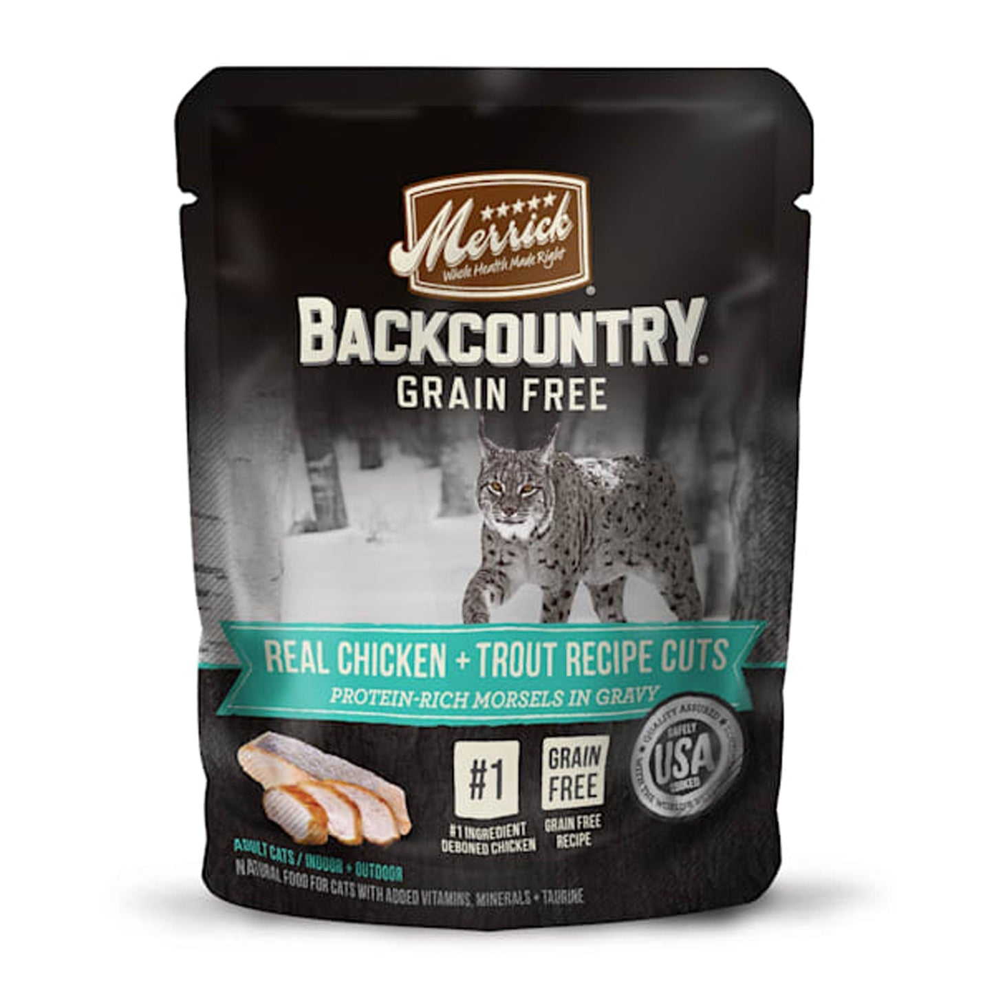 Merrick Cat Backcountry Real Chicken And Trout 3oz, (Case Of 24)