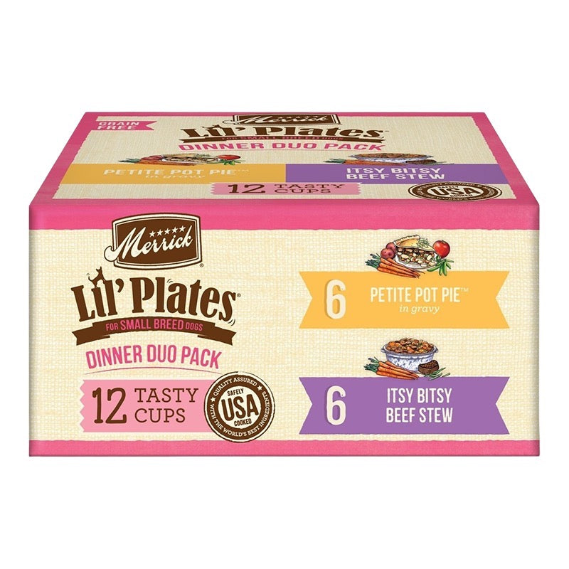 Merrick Dog Lil Grain Free Duos 3,5oz, Variety Pack