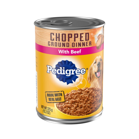Pedigree Chopped Ground Dinner Adult Wet Dog Food Beef 12ea/22 oz, 12 pk