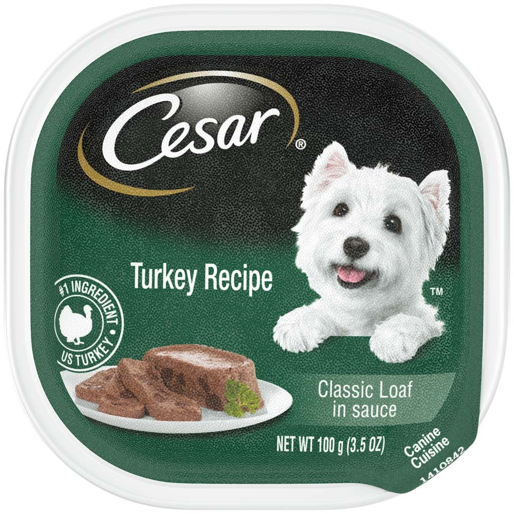 Cesar Classic Loaf in Sauce Adult Wet Dog Food Turkey 24ea/3,5 oz, 24 pk