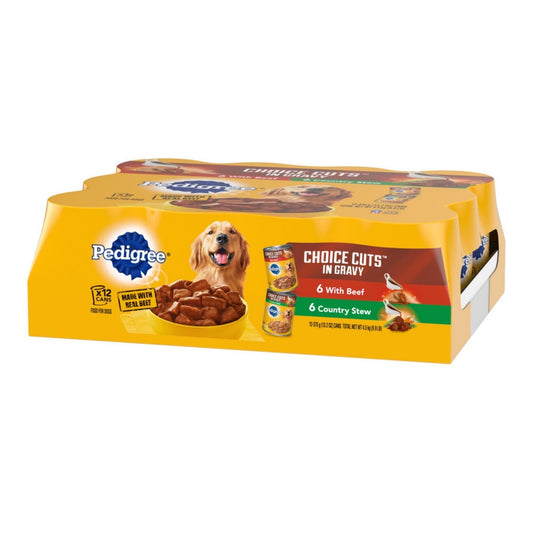 Pedigree Choice Cuts in Gravy Adult Wet Dog Food Variety Pack (Beef, Country Stew) 1ea/158,7 oz, 12 pk