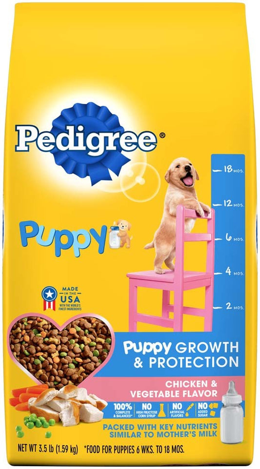 Pedigree Puppy Growth & Protection Dry Dog Food Chicken & Vegetable 1ea/3,5 lb