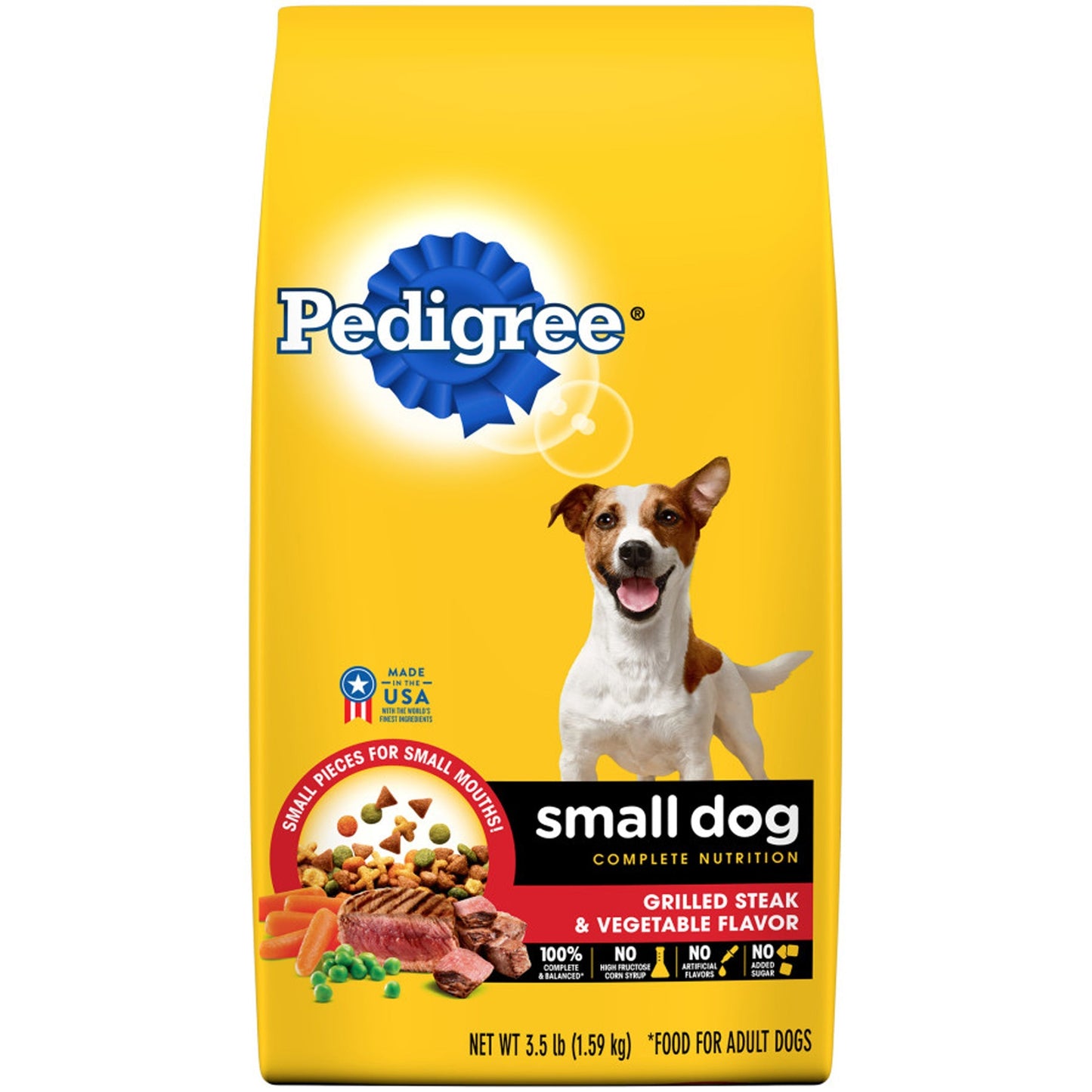 Pedigree Complete Nutrition Small Breed Adult Dry Dog Food Grilled Steak & Vegetable 1ea/3,5 lb