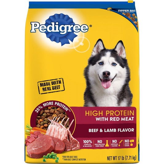 Pedigree High Protein Adult Dry Dog Food w/Red Meat Beef & Lamb 1ea/3,5 lb