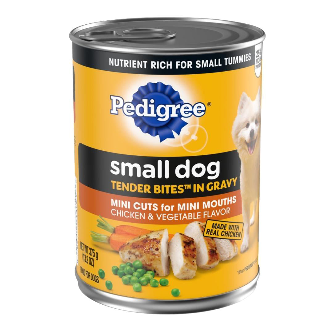 Pedigree Tender Bites in Gravy Adult Small Breed Wet Dog Food Chicken & Vegetable 12ea/13,2 oz, 12 ct