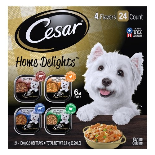 Cesar Filets in Gravy Adult Wet Dog Food Prime Rib 24ea/3,5 oz, 24 pk