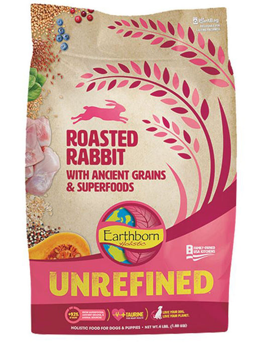 Earthborn Holistic Unrefined Dry Dog Food Roasted Rabbit 1ea/4 lb