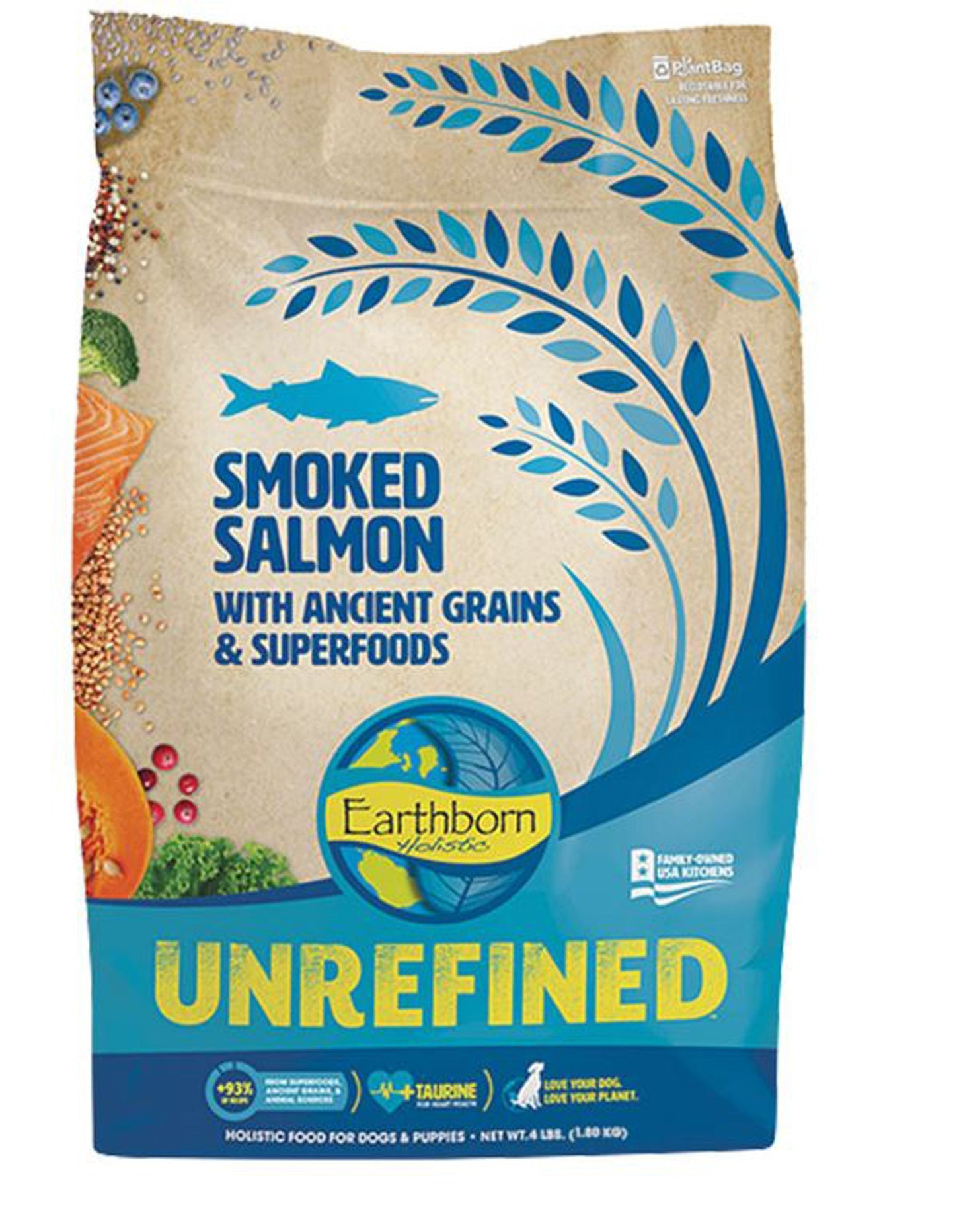 Earthborn Holistic Unrefined Dry Dog Food Smoked Salmon 1ea/4 lb