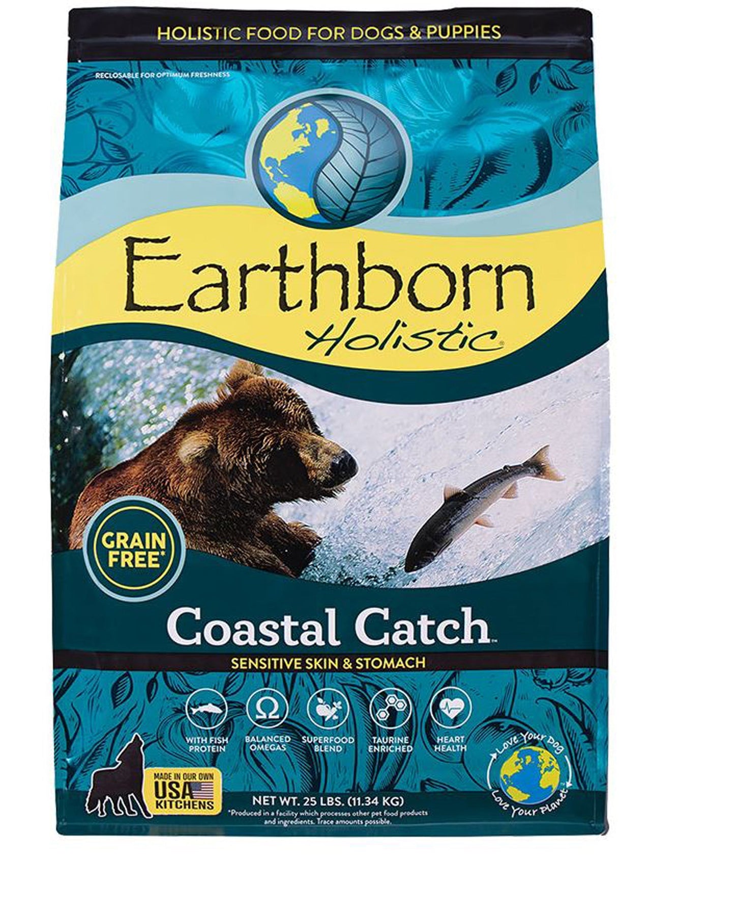 Earthborn Holistic Coastal Catch Grain-Free Dry Dog Food Seafood 1ea/25 lb