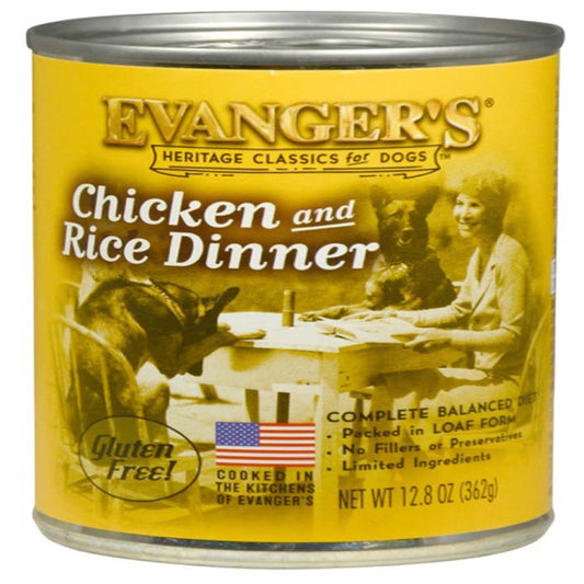 Evanger's Heritage Classic Wet Dog Food Chicken & Rice 12ea/12,8 oz, 12 pk