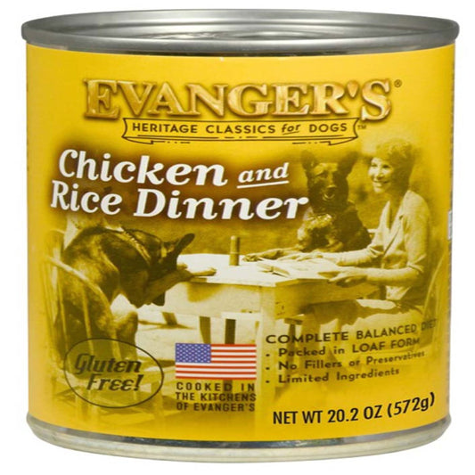 Evanger's Heritage Classic Wet Dog Food Chicken & Rice 12ea/20,2 oz, 12 pk