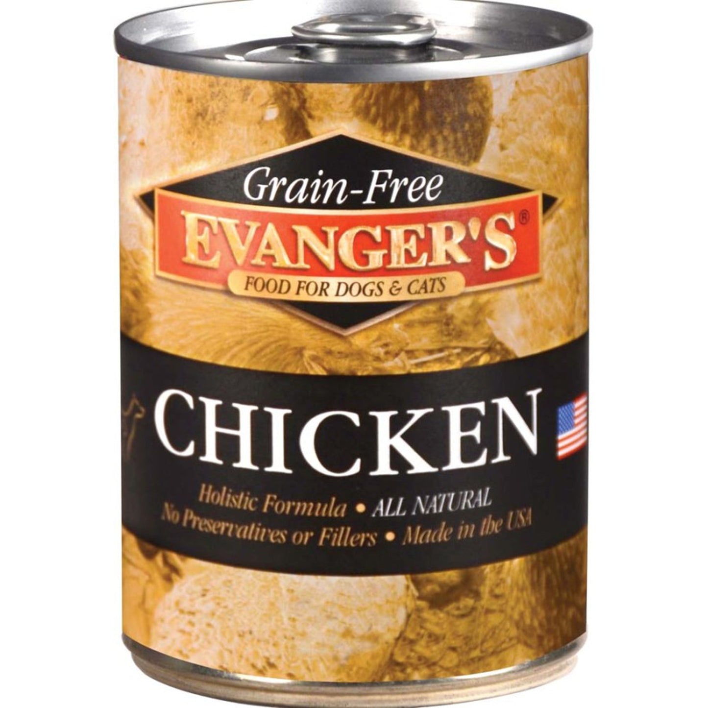 Evanger's Grain-Free Wet Dog & Cat Food Chicken 12ea/12,8 oz, 12 pk