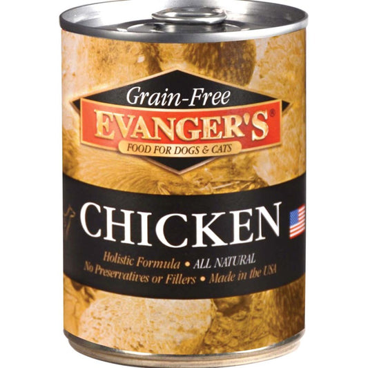 Evanger's Grain-Free Wet Dog & Cat Food Chicken 12ea/12,8 oz, 12 pk