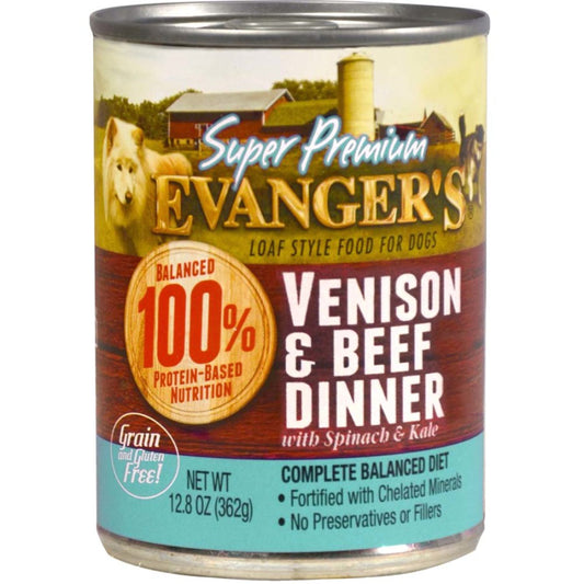 Evanger's Super Premium Limited Ingredient Wet Dog Food Venison/Beef 12ea/12,8 oz, 12 pk
