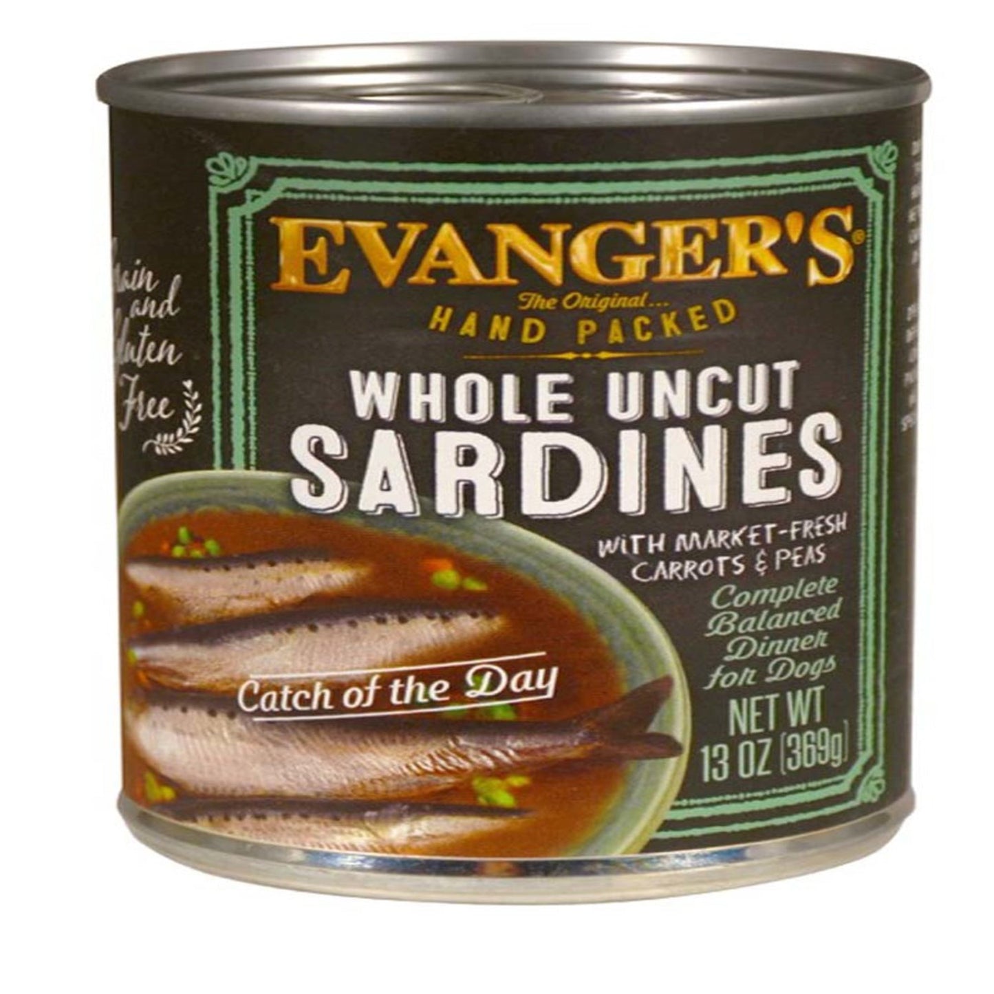 Evanger's Hand Packed Wet Dog Food Whole Uncut Sardines 12ea/12 oz, 12 pk