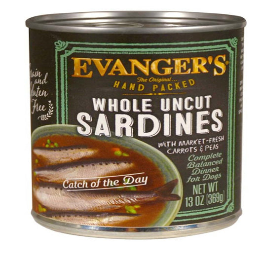 Evanger's Hand Packed Wet Dog Food Whole Uncut Sardines 12ea/12 oz, 12 pk