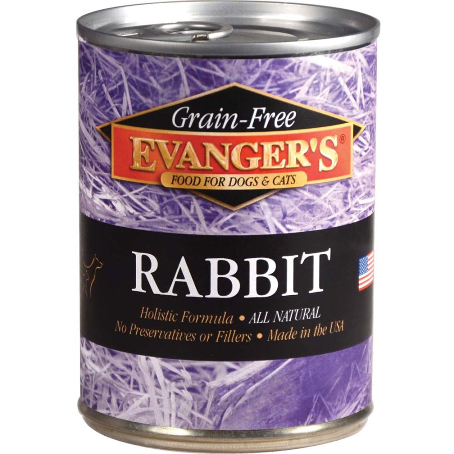 Evanger's Grain-Free Wet Dog & Cat Food Rabbit 12ea/12,8 oz, 12 pk