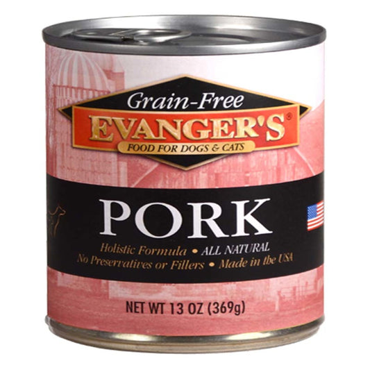 Evanger's Grain-Free Wet Dog & Cat Food Pork 12ea/12,8 oz, 12 pk