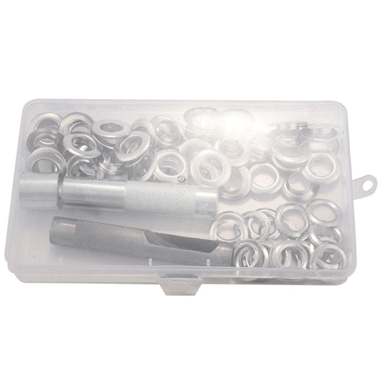 100Pcs Punch Grommets and Tarpaulin Awning Tent Tarp Repair Kit
