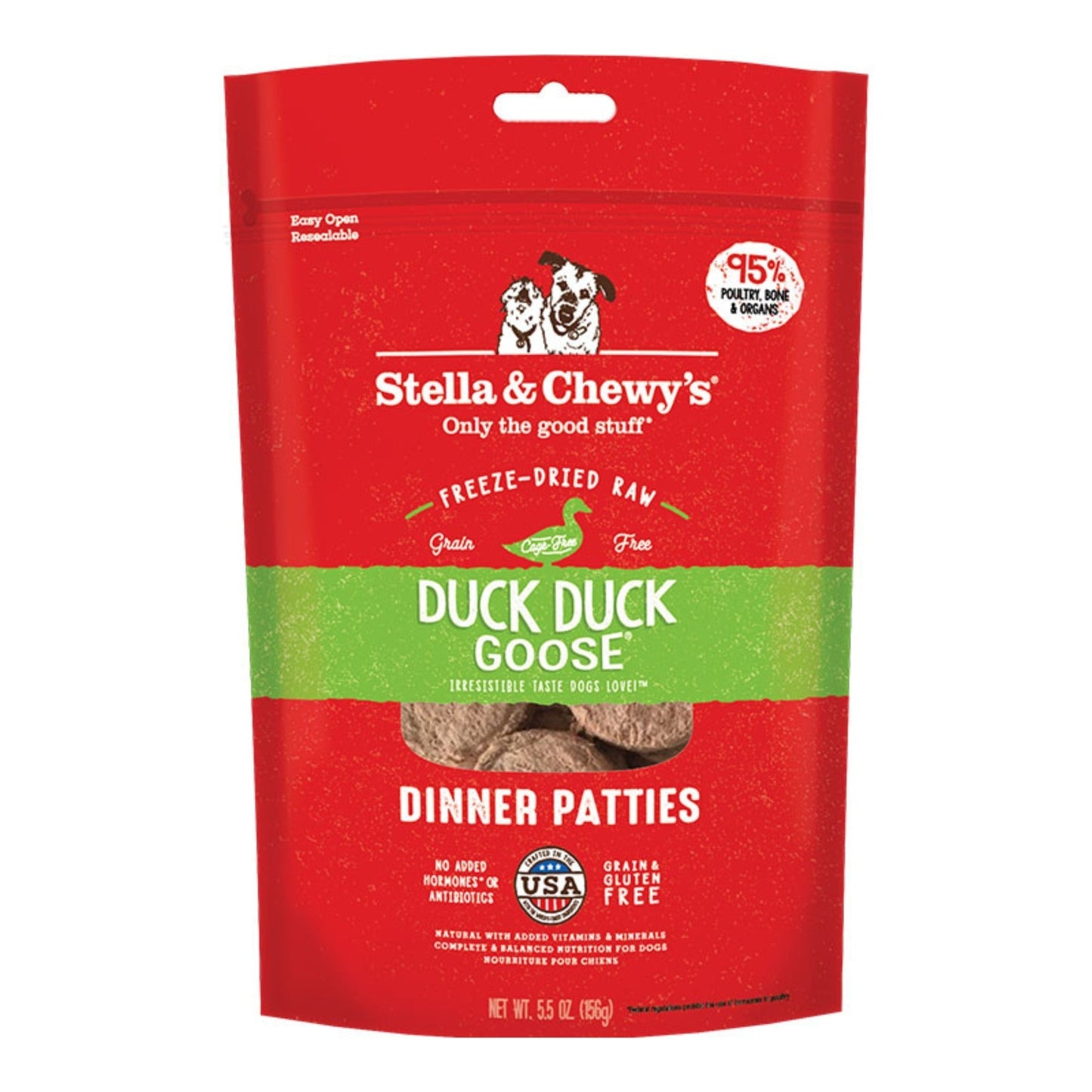 Stella And Chewys Dog Freeze-Dried Duck Dinner Patties 5,5oz,