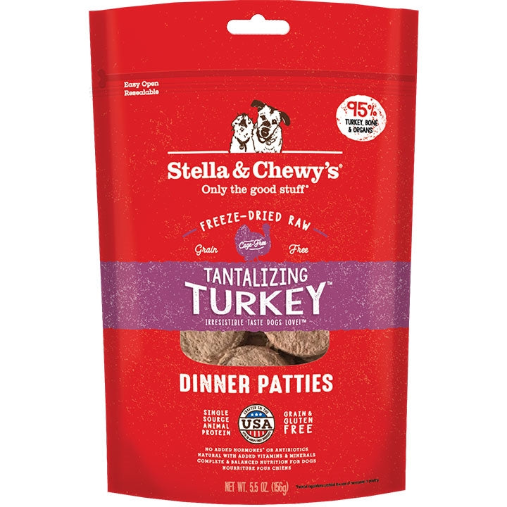 Stella And Chewys Freeze Dried Tantalizing Turkey Dinner Patties 5,5oz,