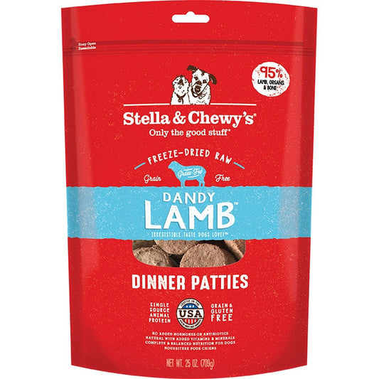 Stella And Chewys Freeze Dried Dandy Lamb Dinner Patties Raw Dog Food 25 oz,
