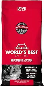 WORLD'S BEST CAT LITTER Multiple Cat Unscented, 32-Pounds - Natural Ingredients